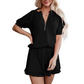 Zweiteiliges Freizeit-Lounge-Set für Damen mit Rüschen