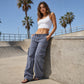 Weite Vintage-Cargohose für Damen