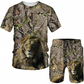 📢📢50%Rabatt!!!🎉✨Herren Freizeit-Set mit Tiermotiv: T-Shirt und Shorts