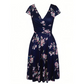 Elegantes bedrucktes Damenkleid mit Taschen