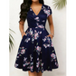 Elegantes bedrucktes Damenkleid mit Taschen