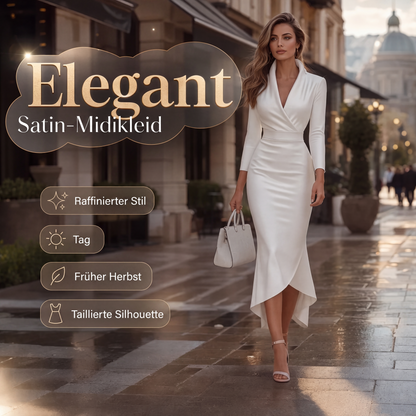 Elegantes Satin-Midikleid für Damen