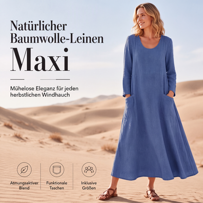 ⏳ Letzter Tag: 50 % Rabatt💕 Damen Langarmkleid in Unifarbe