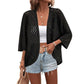 Leichtes Lochstrick-Cardigan für Damen, lässiger Stil