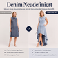 Ärmelloses Jeanskleid für Damen mit asymmetrischem Saum