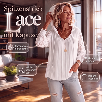 Elegantes Strick-Sweatshirt mit Spitze