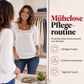 Damen-Bluse mit Spitze und Häkelarbeit, eckiger Ausschnitt