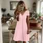 👗Top-Empfehlung - V-Ausschnitt Lochstickerei-Kleid mit Muschelsaum – Leicht & Romantisch für Gartenpartys oder Brunch 🌿