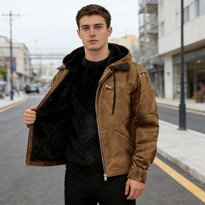 Warme Arbeitsjacke mit Kapuze für Herren