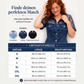 Damen Mode Transparentes Spitzen-Denim-Minikleid