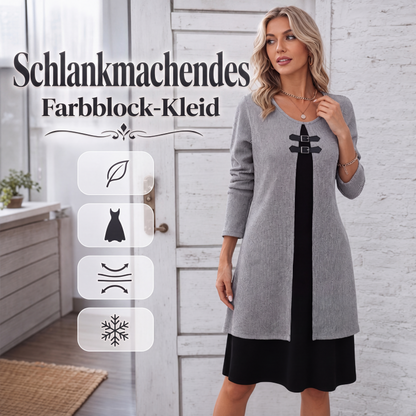 Legeres geripptes Langarmkleid für Damen