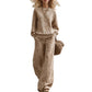 Damen-Set mit Sweatshirt mit Leopardenmuster und weiten Hosen
