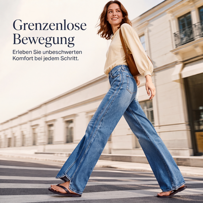 Weite hochtaillierte Jeans für Damen
