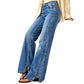 Weite hochtaillierte Jeans für Damen