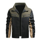 Herren-Stehkragenjacke im Color-Block-Design