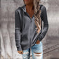 Gerippter Kapuzenpullover mit Reißverschluss für Damen