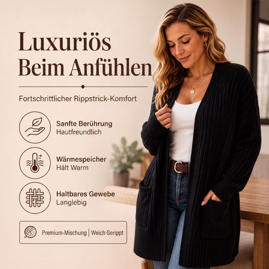 Gerippte Strickjacke für Damen
