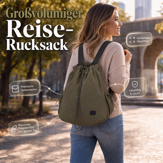 Großes Damen-Tote-Rucksack mit Kordelzug