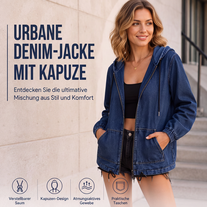 Damen-Freizeitjacke mit Reißverschluss und Kapuze