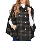 Damen-Cape-Mantel im Vintage-Karomuster