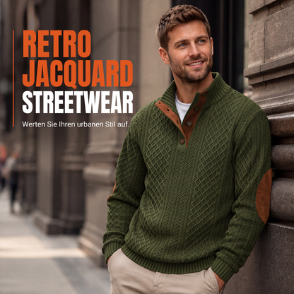 Legeres, lockeres Jacquard-Sweatshirt für Herren