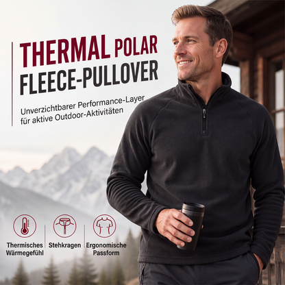 Herren-Polarfleece-Sweatshirt mit Stehkragen, warm