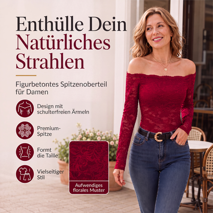 Damen Spitzenshirt mit offenen Schultern