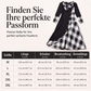 Damen Maxikleid mit Karomuster und Kragen im Patchwork-Stil