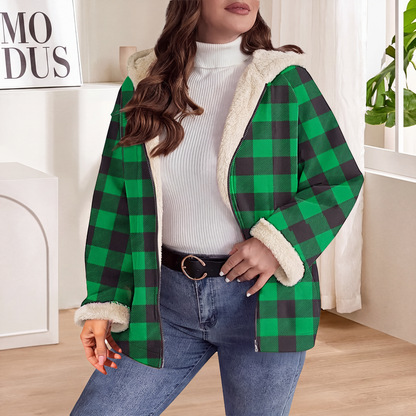 Damen Gefütterte Kapuzenjacke mit Reißverschluss