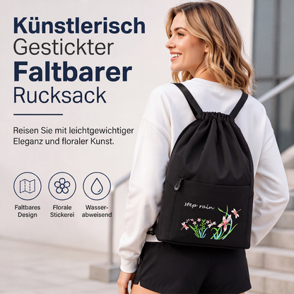 Vintage-Faltbarer Kordelzug-Rucksack für Damen