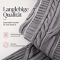 Lange Strickjacke mit Kapuze und Taschen für Damen