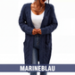 Lange Strickjacke mit Kapuze und Taschen für Damen