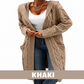 Lange Strickjacke mit Kapuze und Taschen für Damen