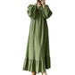 👗 50 % RABATT | Mühelose Eleganz für jeden Tag – Langarm-Maxi-Kleid mit Volantsaum