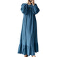 👗 50 % RABATT | Mühelose Eleganz für jeden Tag – Langarm-Maxi-Kleid mit Volantsaum