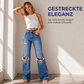 Schicke hochtaillierte Damen-Jeans im Used-Look