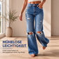 Schicke hochtaillierte Damen-Jeans im Used-Look