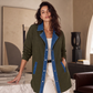 Damen-Casual-Jeansjacke im Patchwork-Stil
