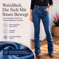 Taillenhohe asymmetrische Crossover-Jeans für Damen