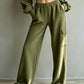 Hoch sitzende Damen-Hose mit Kordelzug