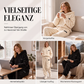 Plüsch-Zopfmuster-Kapuzenpullover und -Hosen-Set für Damen
