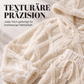 Plüsch-Zopfmuster-Kapuzenpullover und -Hosen-Set für Damen