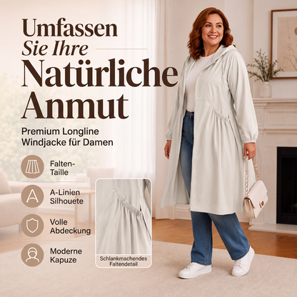 Legere, mittellange Kapuzenjacke für Damen in lockerer Passform