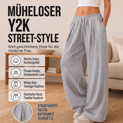 🔥 50 % RABATT | Legere plissierte Weite-Bein-Sweathose für Damen