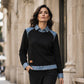 👚 50 % RABATT | Lässiger Look mit besonderem Detail – Damen Sweatshirt mit Denim-Patchwork