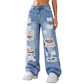 📢📢50%Rabatt!!!🎉⭐Weite Jeans für Damen mit Rissen, Destroyed-Effekt und hoher Taille