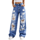 📢📢50%Rabatt!!!🎉⭐Weite Jeans für Damen mit Rissen, Destroyed-Effekt und hoher Taille