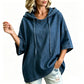 Lässiges, lockeres Denim-Hoodie für Damen