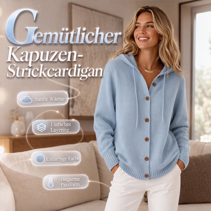 Bequeme Strick-Cardigan mit Kapuze für Damen