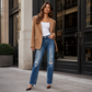 Damen-Jeans im Used-Look mit geradem Bein